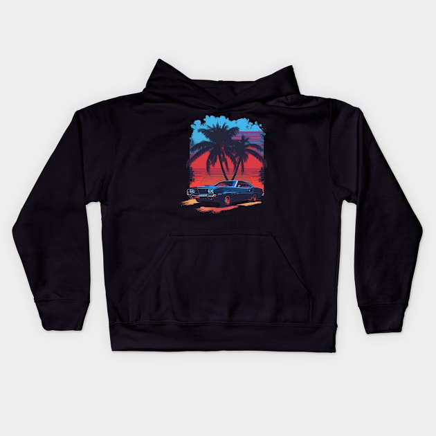 Muscle car Kids Hoodie by DragonDream